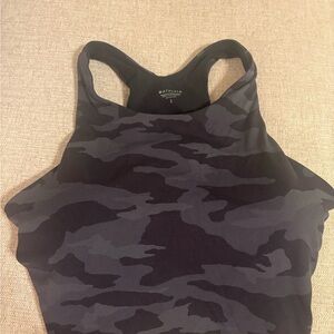 Athleta Conscious Crop Sports Bra Black Camo - Size L